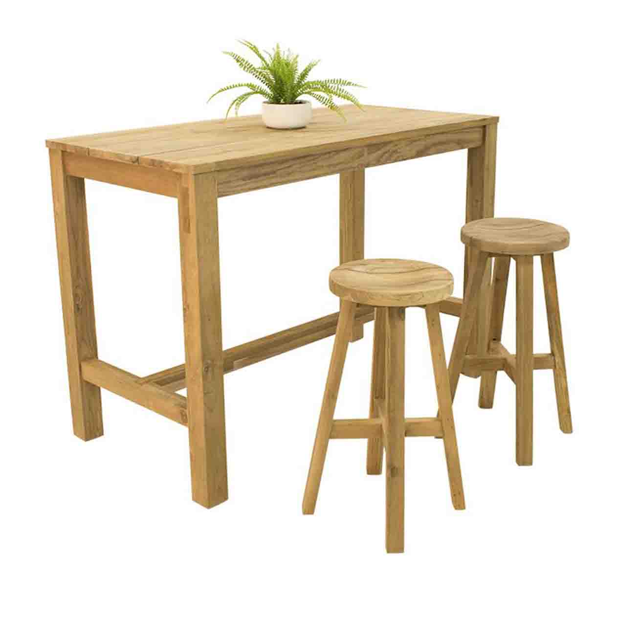 Outdoor timber top bar table