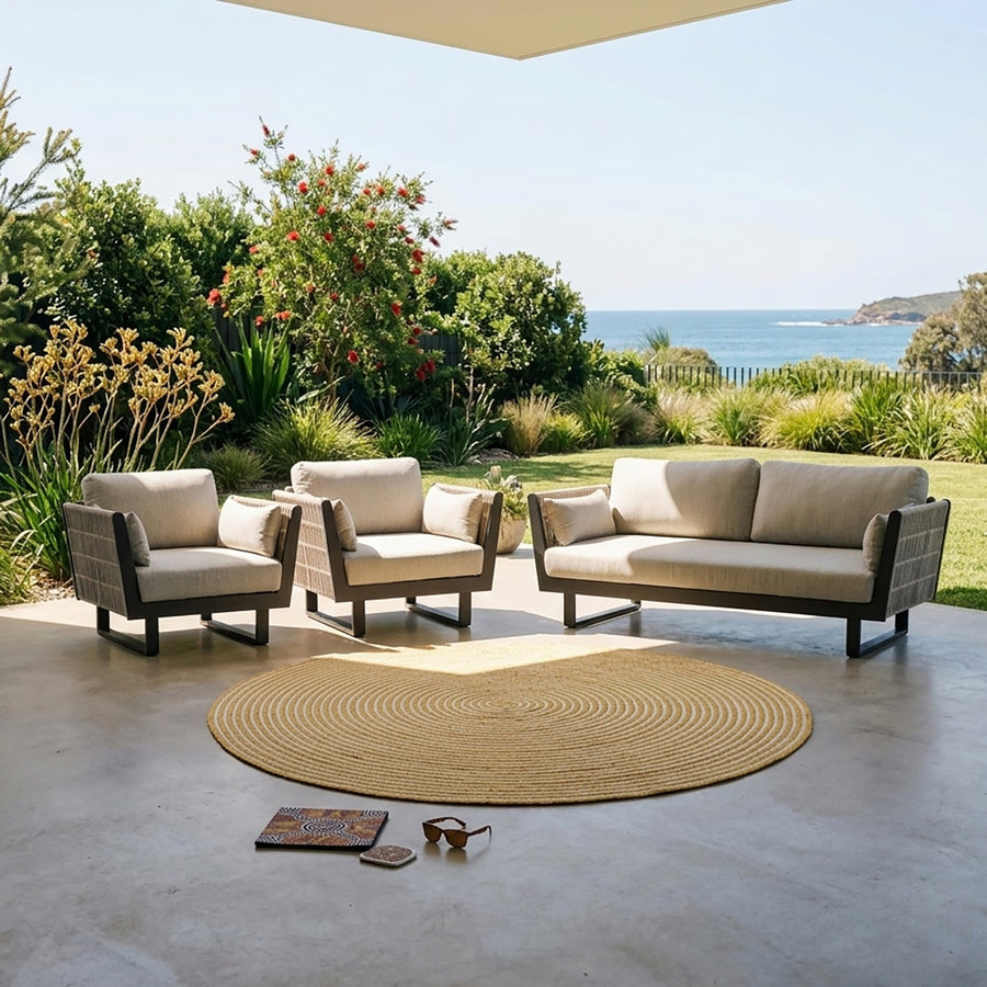 Breeze 4 Seater Outdoor Rope Lounge Setting