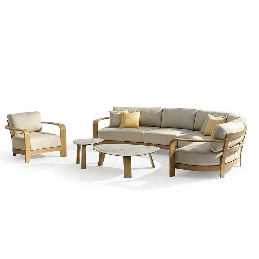 Genova 5 Seater Aluminium Outdoor Lounge Setting With Coffee Table