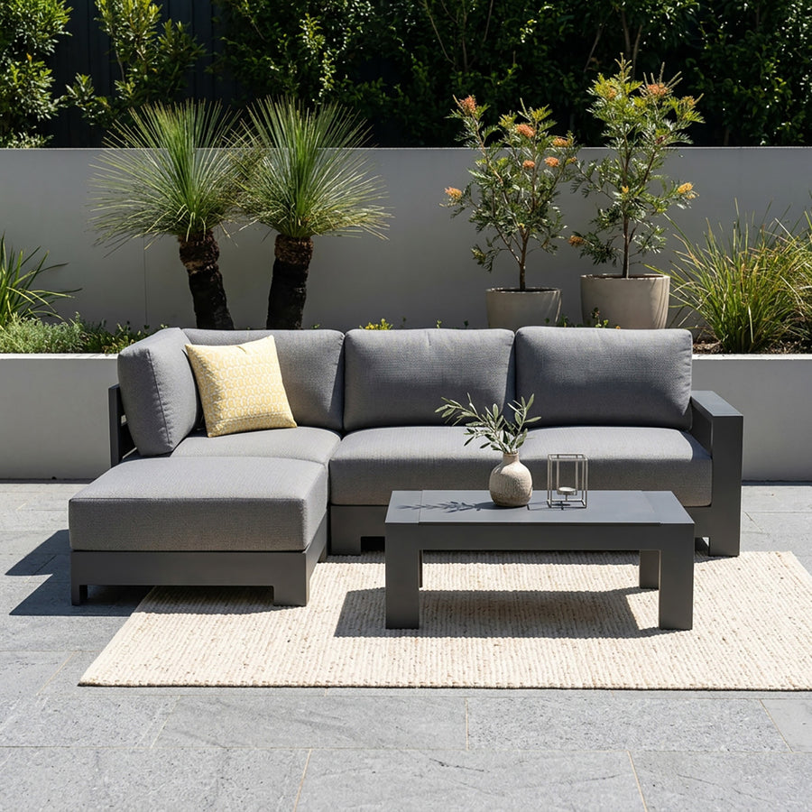 Skyline 4 Seater Aluminium Outdoor Modular Lounge Setting with Coffee Table