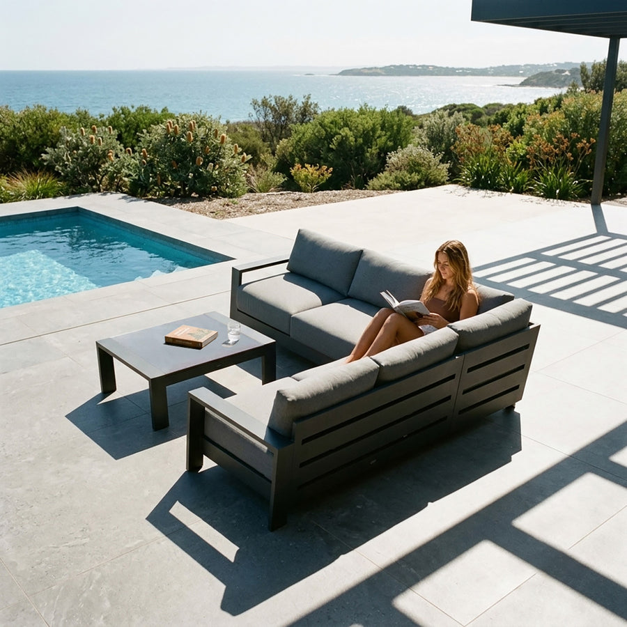 Skyline 5 Seater Outdoor Aluminium Modular Lounge with Coffee Table Setting