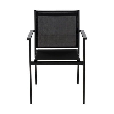 April Dining Chairs, aluminium outdoor furniture for outdoor dining, black outdoor chairs on a white background.