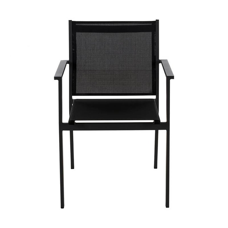 April Dining Chairs, aluminium outdoor furniture for outdoor dining, black outdoor chairs on a white background.
