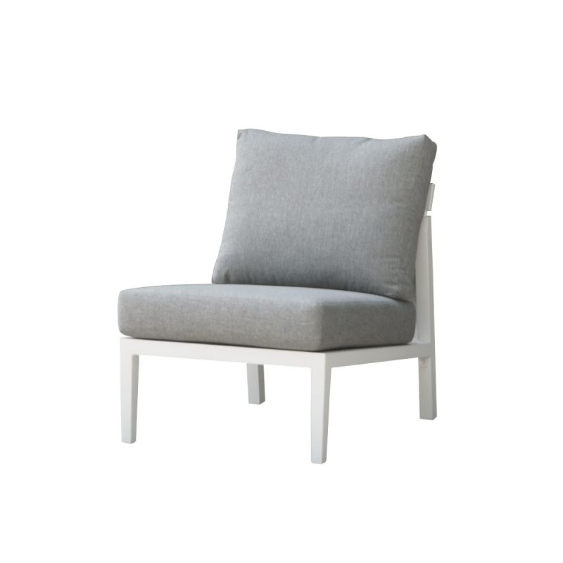 Bradford aluminium outdoor furniture, a sleek outdoor lounge in charcoal or white, perfect for modern spaces.