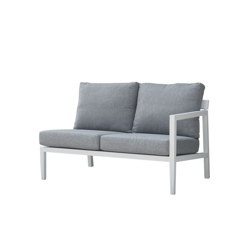 Bradford aluminium outdoor furniture, a sleek 4-6 seater outdoor lounge in charcoal or white, perfect for Australia&