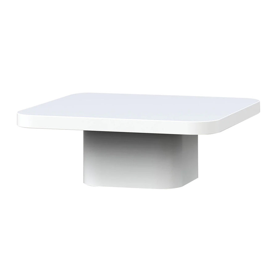 Carlisle outdoor concrete square coffee table, 80 cm, set against a plain white background, showcasing its durable GFRC material and modern design for outdoor furniture settings