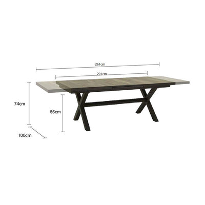 Clifton Outdoor Ceramic Extension Dining Table 201/261 cm