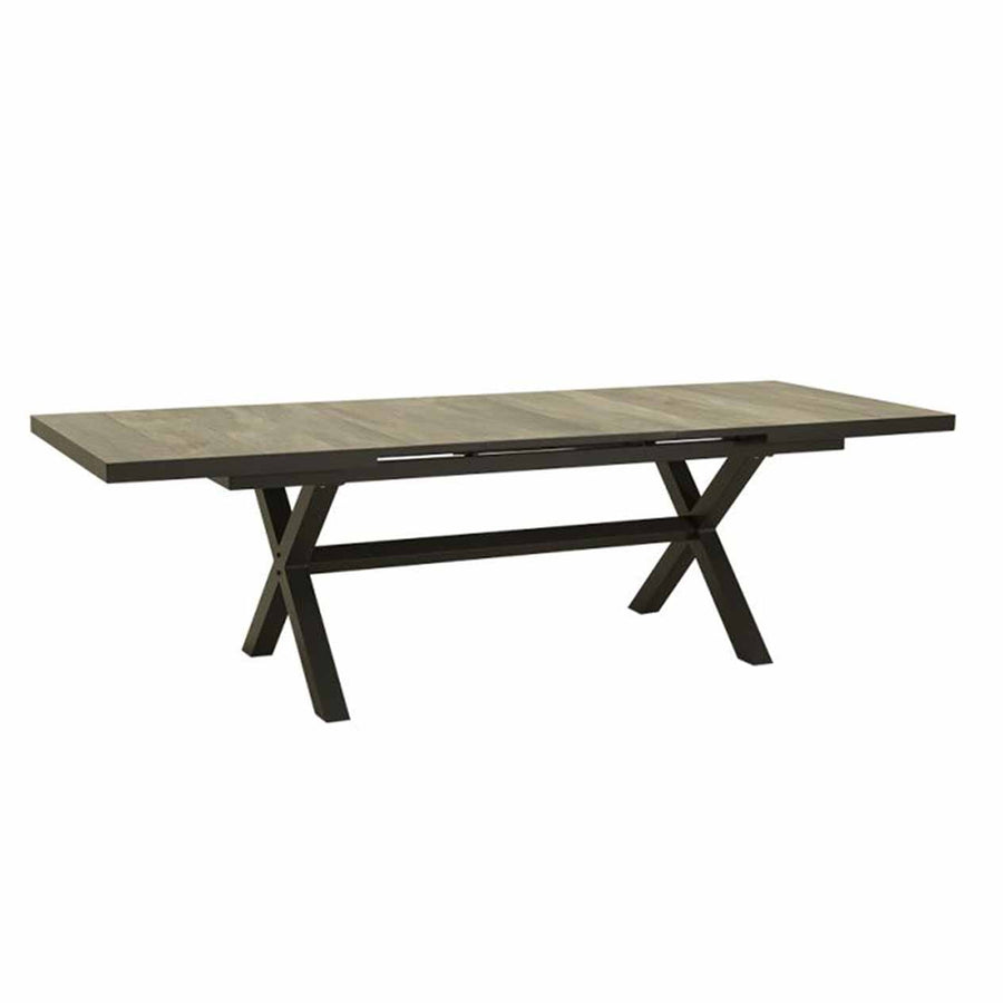 Black 201/261 cm extendable ceramic outdoor dining table from the &