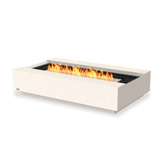 White rectangular EcoSmart Cosmo firepit set against a plain white background, suitable for enhancing outdoor furniture settings.