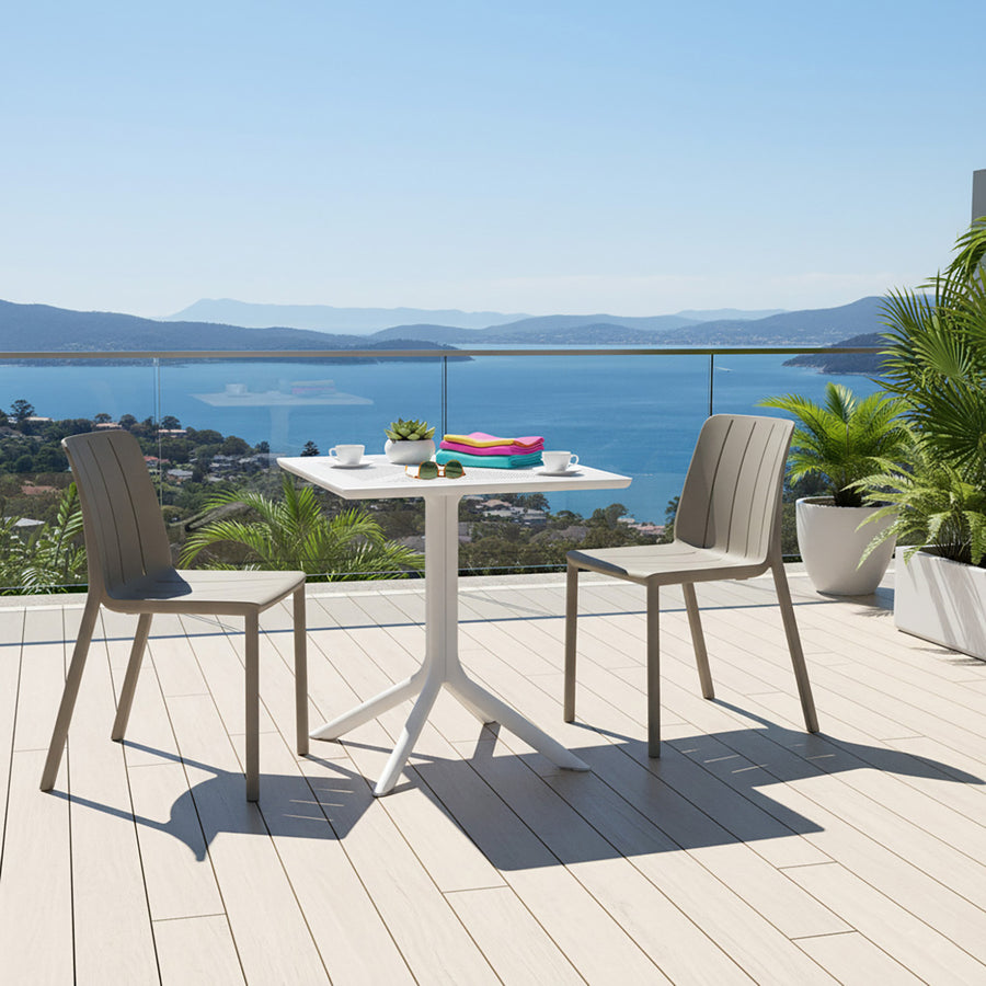 Nardi Clip Table Tiberina Armless Chair Outdoor Dining Setting
