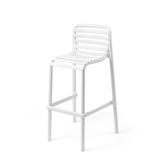 White resin Nardi Doga bar stool displayed on a plain white background, viewed from a front angle.