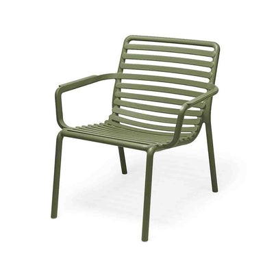 Designer Raffaello Galiotto's Doga Range of Outdoor Furniture, featuring vibrant Outdoor Chairs with and without armrests.