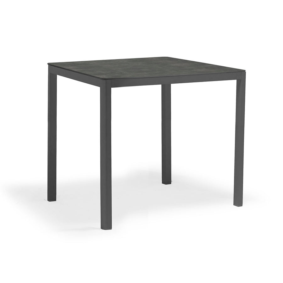 Ella Outdoor Aluminium Square Bar Table with Ceramic Glass Top 90 cm