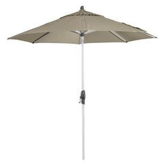 Brown 270 cm octagonal outdoor umbrella displayed on a plain white background, viewed from the front.