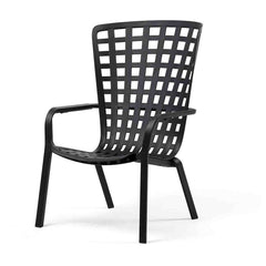 Nardi Folio armchair outdoor chair, robust polypropylene resin, in anthracite/white/green, for outdoor furniture