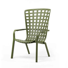 Nardi Folio armchair outdoor chair, robust polypropylene resin, in anthracite/white/green, for outdoor furniture