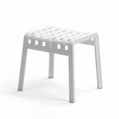 Handcrafted Nardi Folio footstool in anthracite, white, and grass green, made from 100% recyclable materials for outdoor furniture use