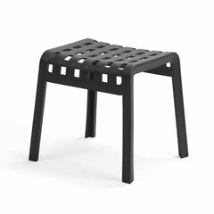 Handcrafted Nardi Folio footstool in anthracite, white, and grass green, made from 100% recyclable materials for outdoor furniture use