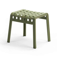 Handcrafted Nardi Folio footstool in anthracite, white, and grass green, made from 100% recyclable materials for outdoor furniture use