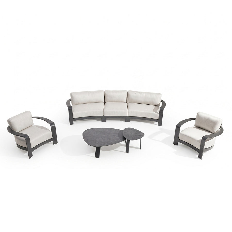 Genova 5 Seater Aluminium Outdoor Lounge Setting With Coffee Table