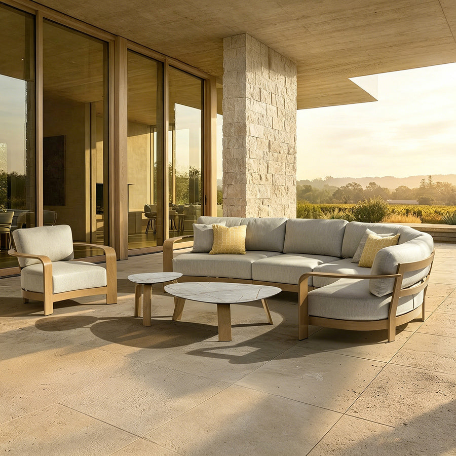 Genova 5 Seater Aluminium Outdoor Lounge Setting With Coffee Table