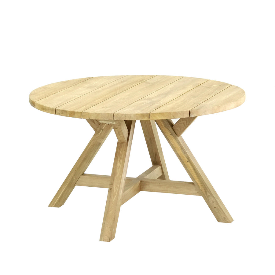 Grace Outdoor Recycled Teak Round Dining Table 130 cm