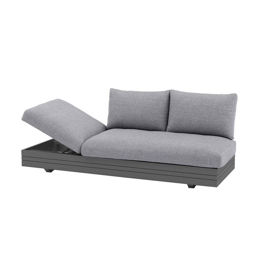 Hannover II 3 Seater Aluminium Outdoor Lounge With Sunlounger Feature