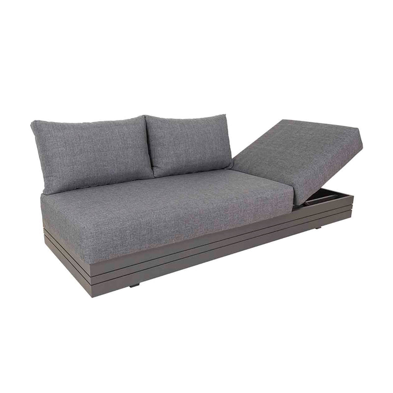 7-seater Sofa Hannover outdoor lounge set in charcoal/white, colorfast fabric, outdoor furniture