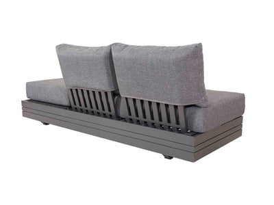 Hannover 6 Seater Outdoor Aluminium Modular Lounge Outdoor Furniture in charcoal and white with matching tables