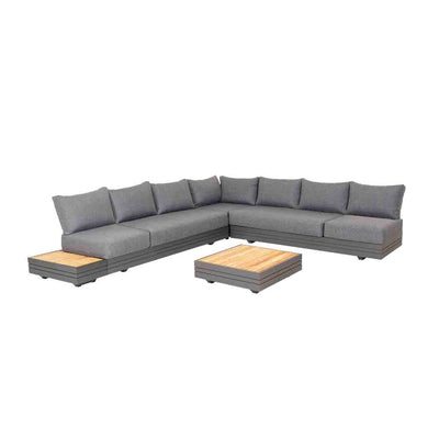 7-seater Sofa Hannover outdoor lounge set in charcoal/white, colorfast fabric, outdoor furniture