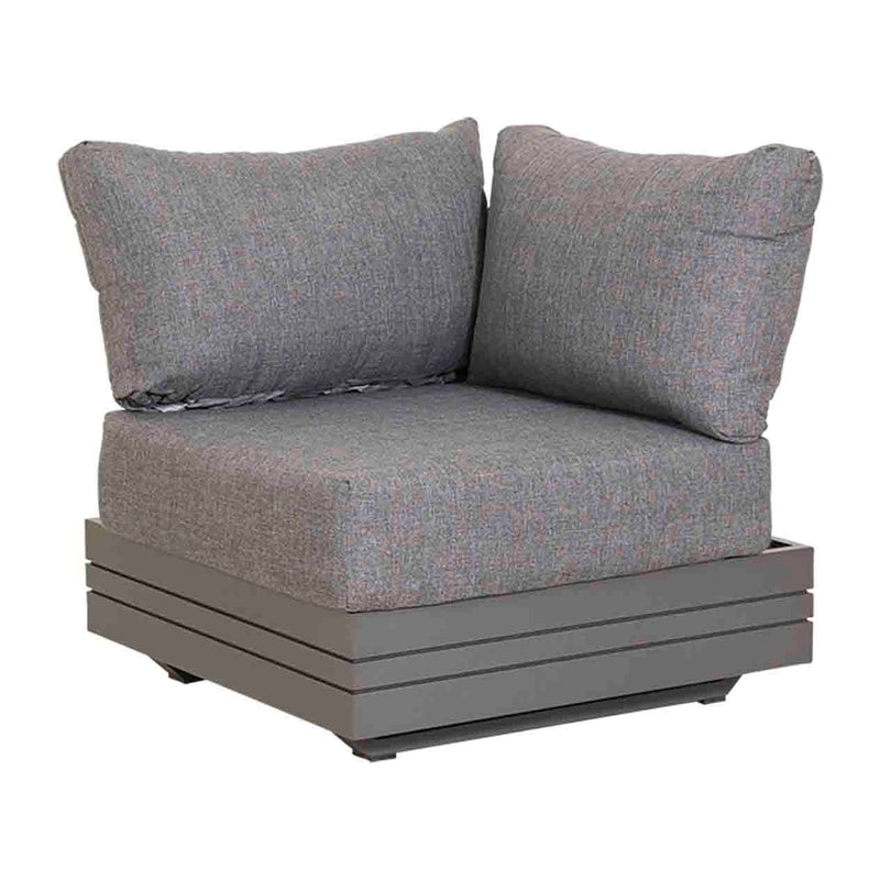 7-seater Sofa Hannover outdoor lounge set in charcoal/white, colorfast fabric, outdoor furniture