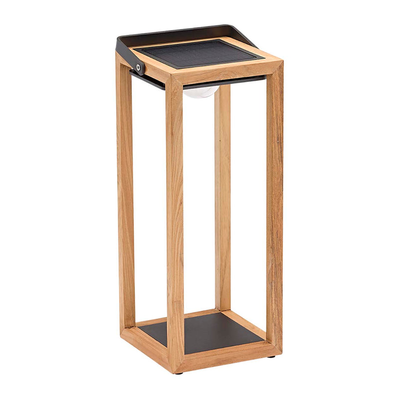 Lincoln Outdoor Teak Solar Lamp Large