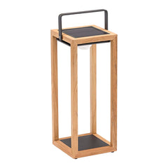 Lincoln Outdoor Teak Solar Lamp Large