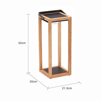 Lincoln Outdoor Teak Solar Lamp Large