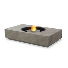 Grey rectangular EcoSmart Martini outdoor firepit displayed on a plain white background, viewed from a front angle.