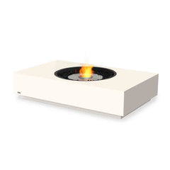 White rectangular EcoSmart Martini outdoor firepit displayed on a plain white background, viewed from a front angle.