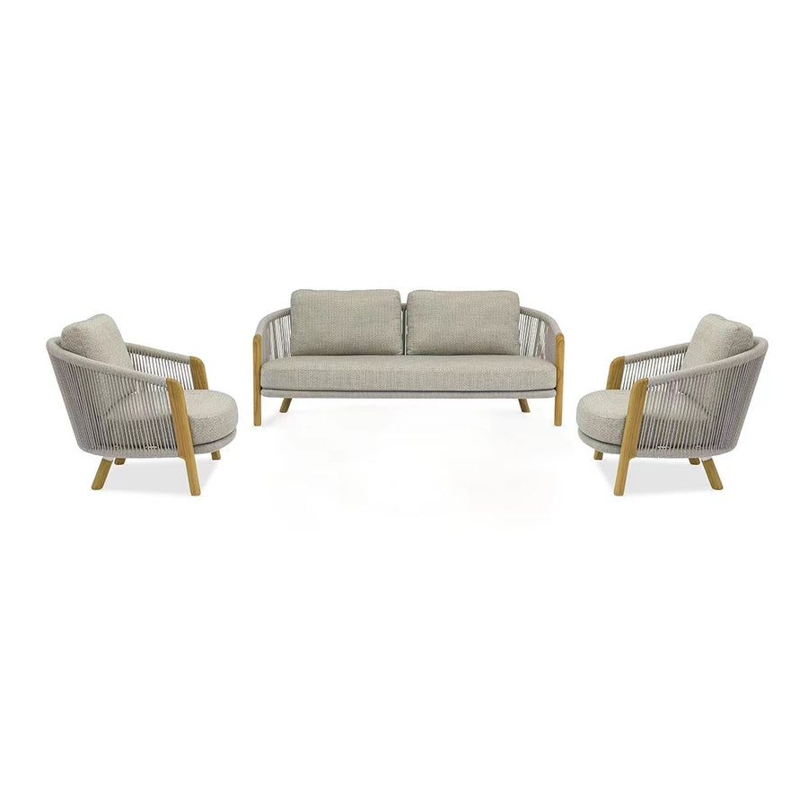 Milano 4 Seater Outdoor Teak and Rope Lounge