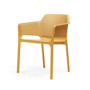 Nardi Net chair with unique mesh pattern, recyclable resin, available in various colors for outdoor furniture