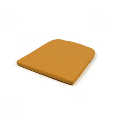 Square mustard-coloured UV-stabilised 'Nardi Net' outdoor dining seat cushion displayed on a plain white background, viewed from a front angle.