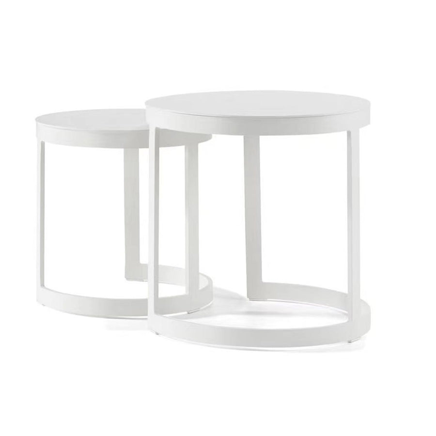 2 piece, white, round, aluminium &