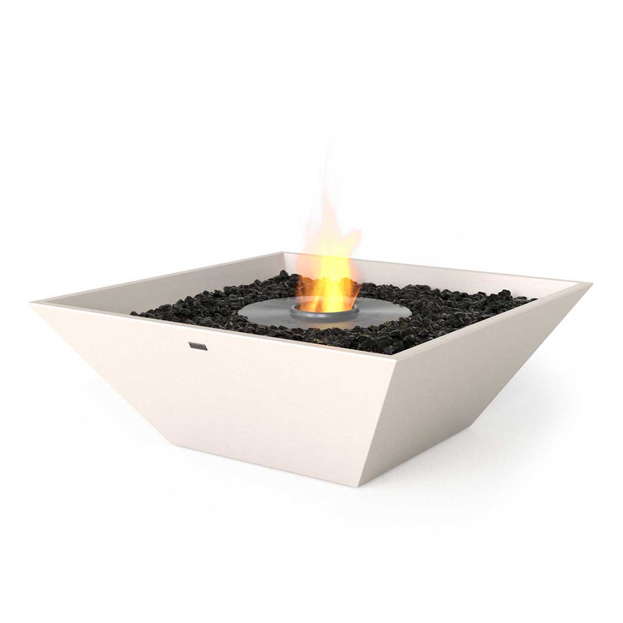 White square EcoSmart Nova 850 outdoor firepit displayed on a plain white background, viewed from a front angle.