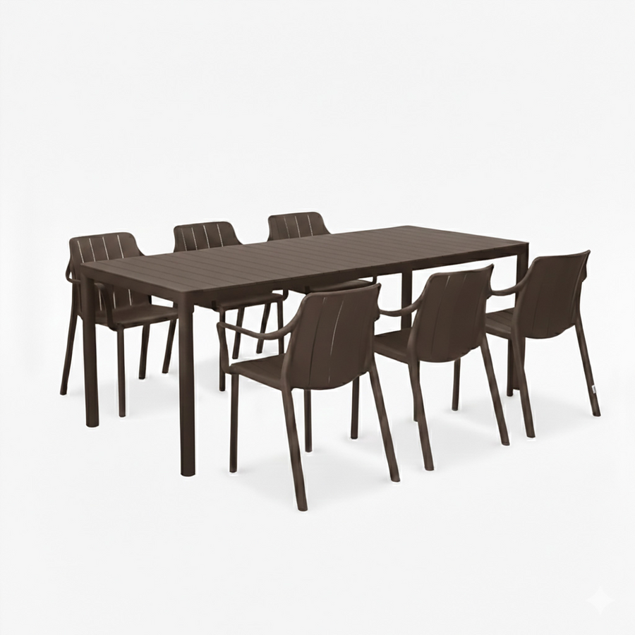Nardi Tevere 147/211 Table Tiberina Armchair Outdoor Dining Setting