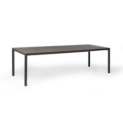 Brown Nardi Tevere outdoor extension dining table, ideal for alfresco furniture displayed on a plain white background, viewed from a front angle.