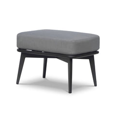 A grey & black 'Truro' ottoman displayed on a plain white background, viewed from the front.