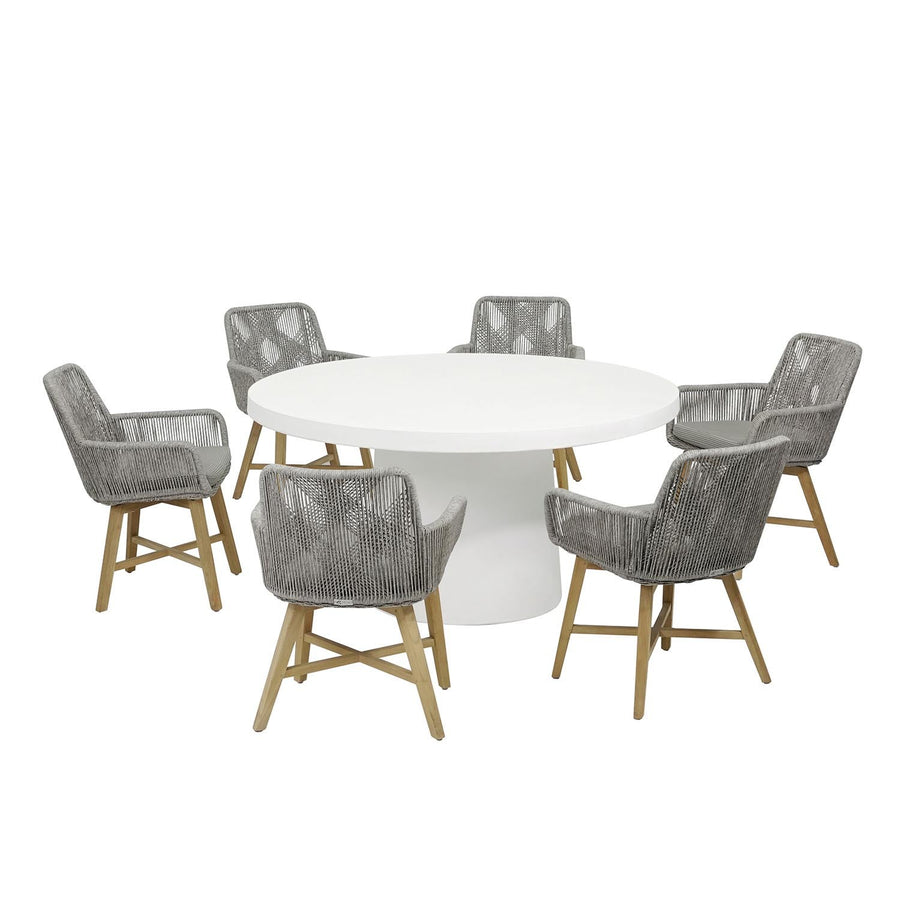 Zen Round Table Armenia Wicker Chair Outdoor Dining Setting