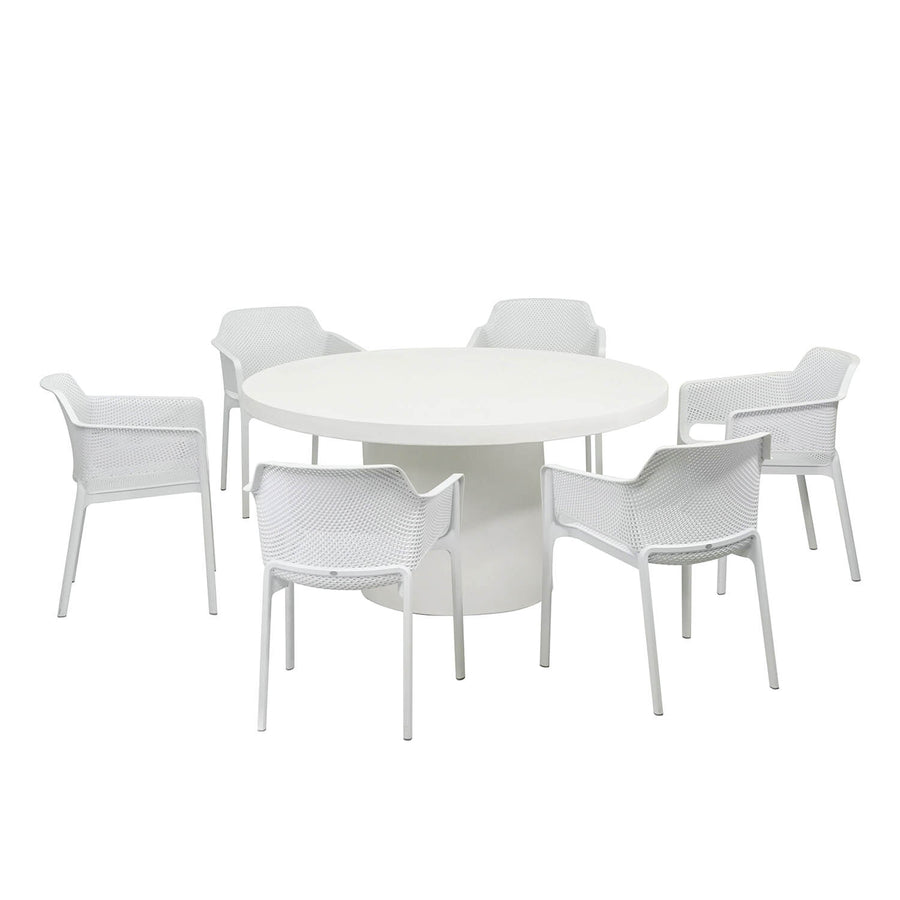 Zen Round Table Net Chair Outdoor Dining Setting