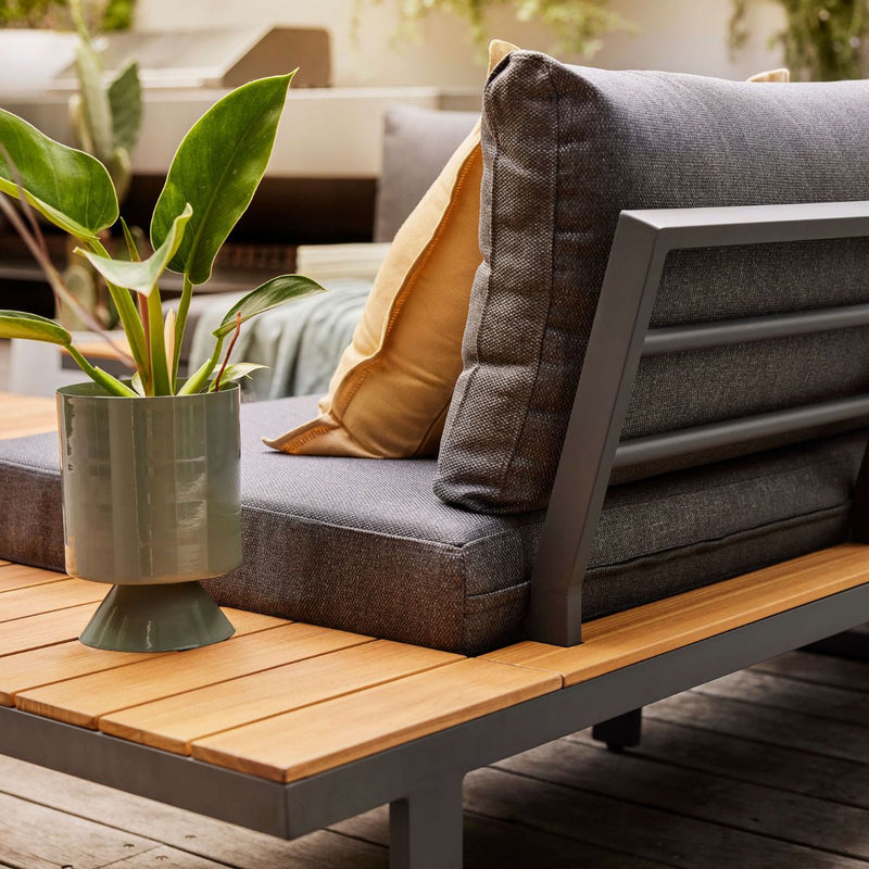 Alpha Lounge Setting in charcoal colour, Hannover Outdoor Aluminium Corner Lounge Outdoor Furniture Outdoor Lounge with 3-seater sofa, 2-seater sofa, and coffee table