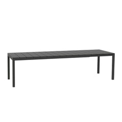 Black 210/280 cm Nardi Rio Resin Extension Dining Table, ideal for alfresco furniture setups, displayed on a plain white background, viewed from a front angle.