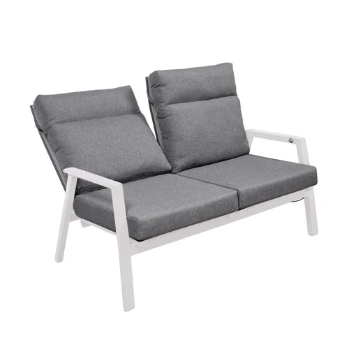 Hamilton Outdoor Furniture, Aluminium Outdoor Lounge Sofa with Reclining Feature and UV-Resistant Fabric