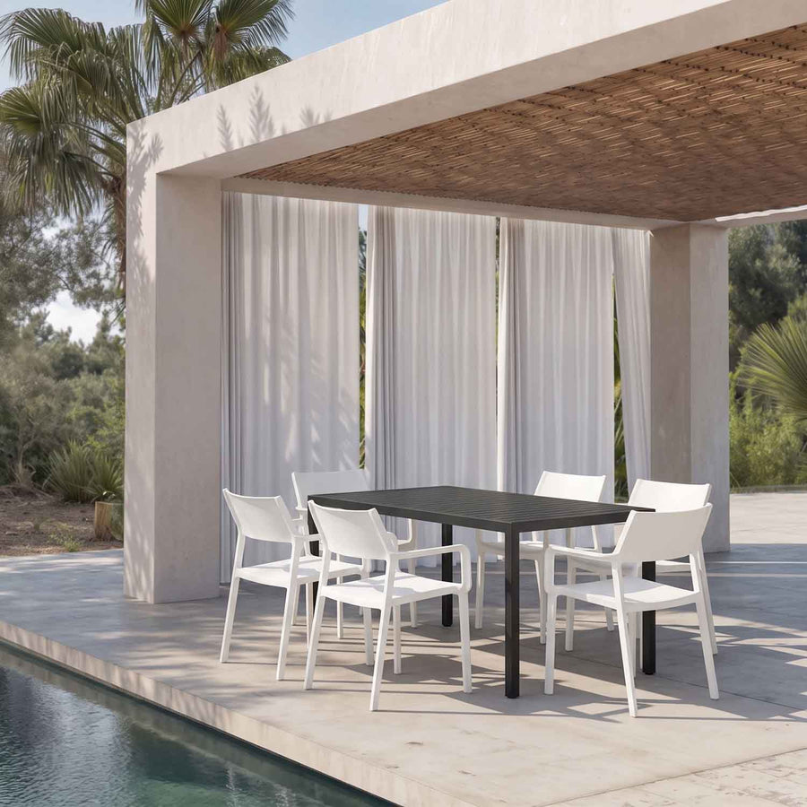 Nardi Cube 140 cm Table Trill Armchair Outdoor Dining Setting